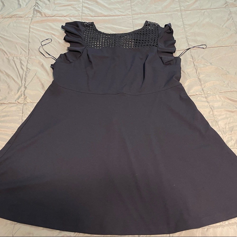 Size 24W Navy Dress with Lace neckline by Taylor